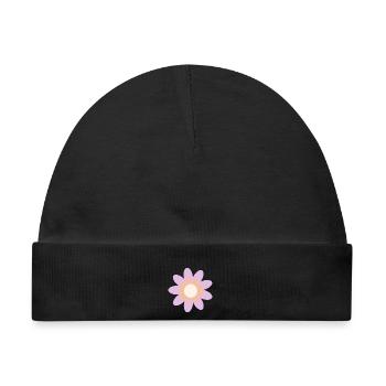 Blume pastell Blume Blumen pastell Blumen flieder - Baby Premium Organic Mütze - Schwarz - Vorne