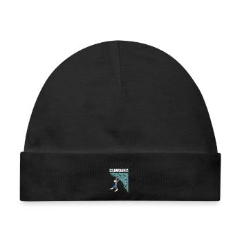 Klettern Climbing Kletterer Climber - Baby Premium Organic Mütze - Schwarz - Vorne