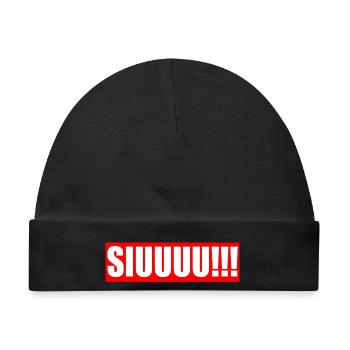 Rot Stilvoll SIUUUU!!! - Baby Premium Organic Mütze - Schwarz - Vorne