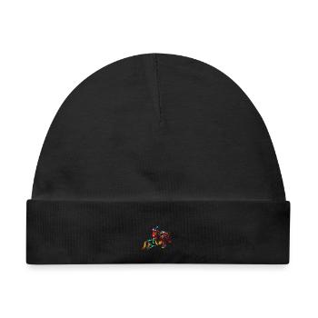 Flinker Springreiter Turnierparcours - Baby Premium Organic Mütze - Schwarz - Vorne