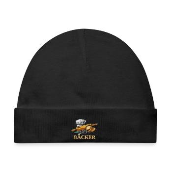 Goldbraune Ofenkruste Bäckerin - Baby Premium Organic Mütze - Schwarz - Vorne