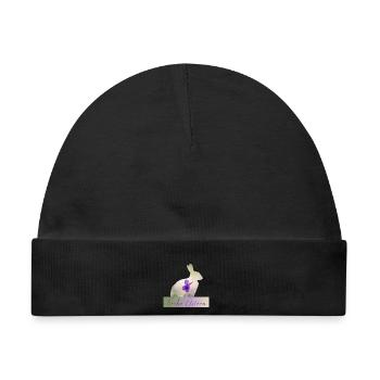 Frohe Ostern Hase - Baby Premium Organic Mütze - Schwarz - Vorne