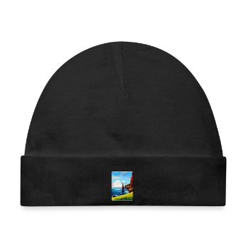 Duncansby Stacks Schottland UK Vintage Reiseposter - Baby Premium Organic Mütze - Schwarz - Vorne