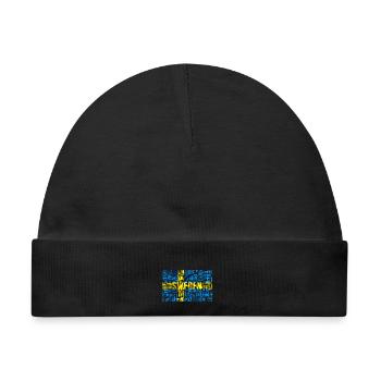 Schweden Flagge - Baby Premium Organic Mütze - Schwarz - Vorne