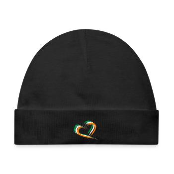 Herz Bürste Flagge Irland Fahne Farben Design - Baby Premium Organic Mütze - Schwarz - Vorne