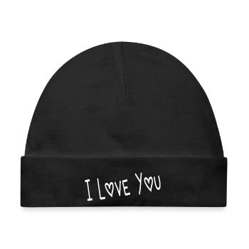 VALENTINSTAG. ICH LIEBE DICH. ICH LIEBE DICH. LIEBE. LIEBE - Baby Premium Organic Mütze - Schwarz - Vorne