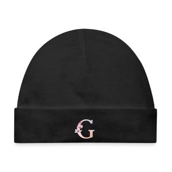 Buchstabe G - Baby Premium Organic Mütze - Schwarz - Vorne