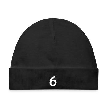 Zahl 6 - Baby Premium Organic Mütze - Schwarz - Vorne