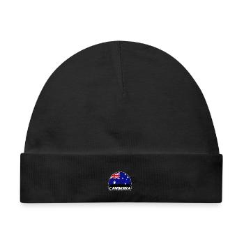 Canberra Australien Flagge Skyline Silhouette Reisen - Baby Premium Organic Mütze - Schwarz - Vorne
