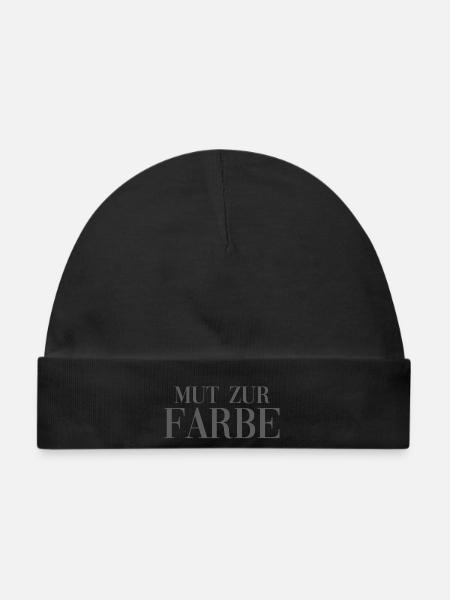 Mut zu Farbe Cooler Spruch Ironie - Baby Premium Organic Mütze - Schwarz
