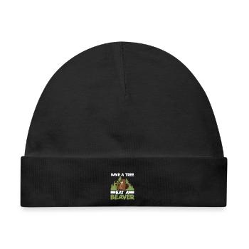 Rettet einen Baum, esst einen Biber Wildtier Tier - Baby Premium Organic Mütze - Schwarz - Vorne