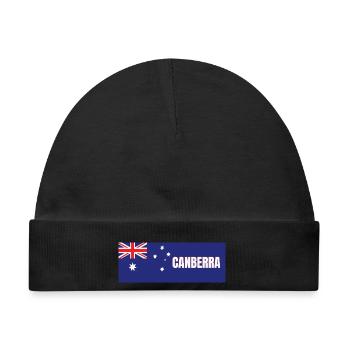 Canberra City in australischer Flagge - Baby Premium Organic Mütze - Schwarz - Vorne