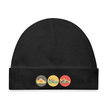 Sneakers retro - Baby Premium Organic Mütze - Schwarz - Vorne
