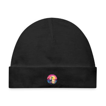 Karibu buntes Aquarell Cartoon Kawaii Tier - Baby Premium Organic Mütze - Schwarz - Vorne