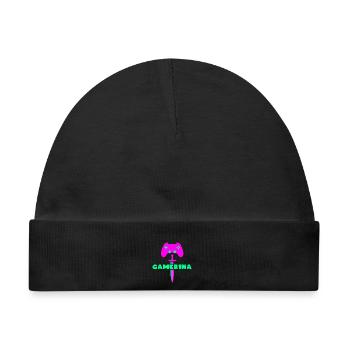 GAMERINA Neon Sword Logo - Baby Premium Organic Mütze - Schwarz - Vorne