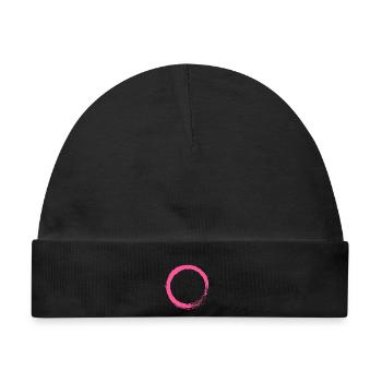 Rosa Kreis Kreisform anpassbar - Baby Premium Organic Mütze - Schwarz - Vorne