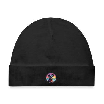 Mudi Hunderasse Buntes Karikatur Aquarell - Baby Premium Organic Mütze - Schwarz - Vorne