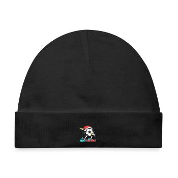 Merry Christmas Dabbing Fußball Jungen Weihnachten - Baby Premium Organic Mütze - Schwarz - Vorne