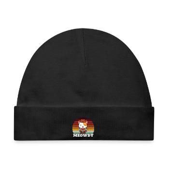 Meowdy Funny Cowboy Cat Retro - Baby Premium Organic Mütze - Schwarz - Vorne