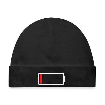 Rote Akku Anzeige Minimal Design - Baby Premium Organic Mütze - Schwarz - Vorne