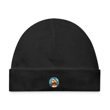 Mandarinente Buntglas Bunte Karikatur Kawai - Baby Premium Organic Mütze - Schwarz - Vorne