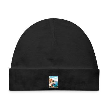 Cote D Azur Frankreich Vintage Reiseposter Souvenir - Baby Premium Organic Mütze - Schwarz - Vorne