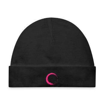 Kreis Design Bürste Pink Rosa Neu - Baby Premium Organic Mütze - Schwarz - Vorne