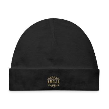 Amelia gold - Baby Premium Organic Mütze - Schwarz - Vorne
