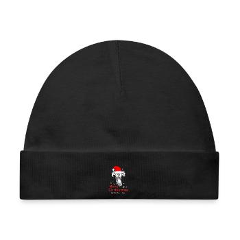 Merry Christmas Schafbock Frohe Weihnachten - Baby Premium Organic Mütze - Schwarz - Vorne