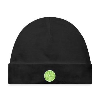 Limette - Baby Premium Organic Mütze - Schwarz - Vorne