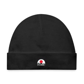 Kobe Japan Flagge Skyline Silhouette Reisen - Baby Premium Organic Mütze - Schwarz - Vorne