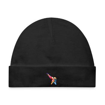Kletterfreudiger Gibbon Regenwald - Baby Premium Organic Mütze - Schwarz - Vorne