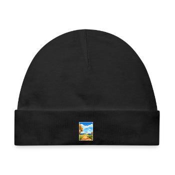 Canberra Australien Vintage Reiseposter Souvenir - Baby Premium Organic Mütze - Schwarz - Vorne