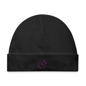 G Blütenmonogramm im Hex-Frame - Baby Premium Organic Mütze - Schwarz - Vorne
