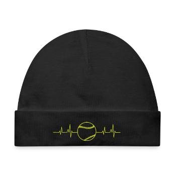 Herzschlag Tennisball Neon - Baby Premium Organic Mütze - Schwarz - Vorne