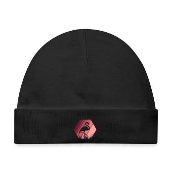 Flamingo - Baby Premium Organic Mütze - Schwarz - Vorne