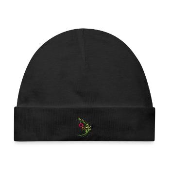 Blumenranke mit kleinen Blüten - Baby Premium Organic Mütze - Schwarz - Vorne