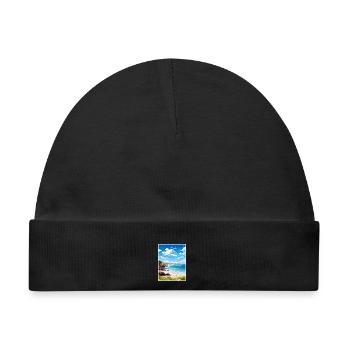 Trevaunance Cove Cornwall Vintage Reiseposter - Baby Premium Organic Mütze - Schwarz - Vorne