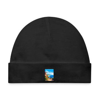Côte d Azur Frankreich Vintage Reiseplakat Souvenir - Baby Premium Organic Mütze - Schwarz - Vorne