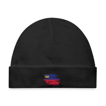 Liechtenstein Flagge used - Baby Premium Organic Mütze - Schwarz - Vorne
