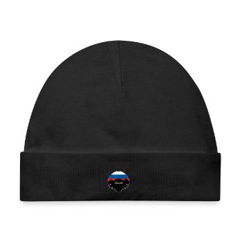 Moskau Russland Flagge Skyline Silhouette Reisen - Baby Premium Organic Mütze - Schwarz - Vorne
