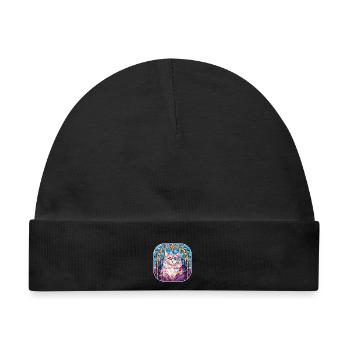 Bunte persische Katzenrasse Aquarellmalerei - Baby Premium Organic Mütze - Schwarz - Vorne