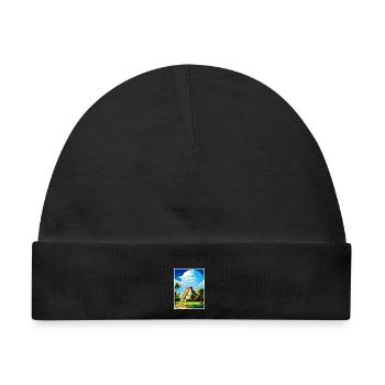 Chichen Itza Dekoration Vintage Reiseposter WPA - Baby Premium Organic Mütze - Schwarz - Vorne