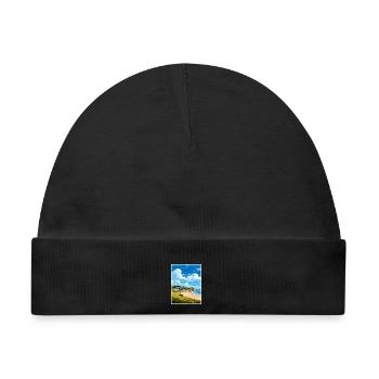 Porthtowan Cornwall Vintage Reiseposter Souvenir - Baby Premium Organic Mütze - Schwarz - Vorne