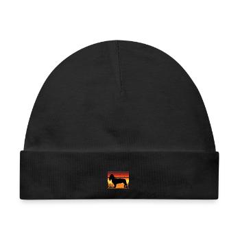Basset Artesien Normand Hund Silhouette Retro Sun - Baby Premium Organic Mütze - Schwarz - Vorne