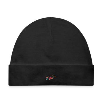 Minimal Musik Gitarre - Baby Premium Organic Mütze - Schwarz - Vorne