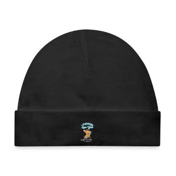 Fluffiger Pfannkuchen Liebespaar - Baby Premium Organic Mütze - Schwarz - Vorne