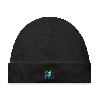 Handballspieler Handballer Jungen Handball Herren - Baby Premium Organic Mütze - Schwarz - Vorne