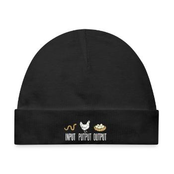 Input Putput Output Huhn - Baby Premium Organic Mütze - Schwarz - Vorne
