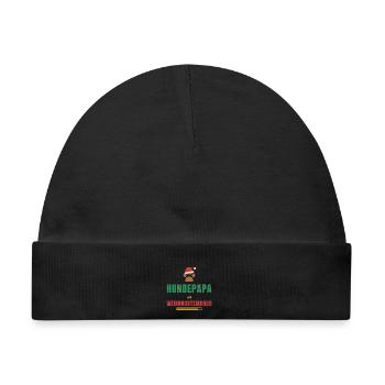 Hundepapa im Weihnachtsmodus – Hund - Baby Premium Organic Mütze - Schwarz - Vorne